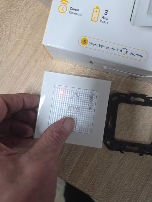 Somfy Extern Comutator de Perete Comenzi Dublu cu Cadru Argintiu