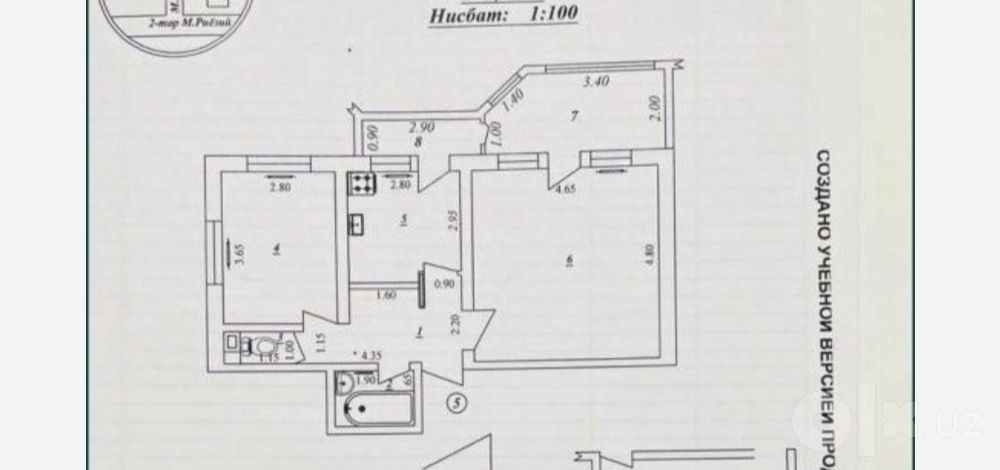 Продается квартира Паркентский, Паркент,  базар,Риези 2/2/9