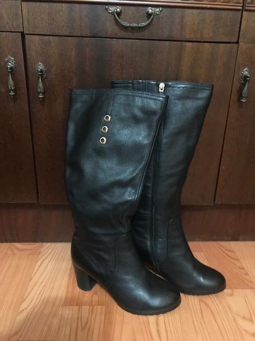 Сапоги женские кожа