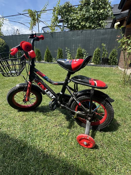Bicicletă copii Coolest 12 inch – cu roți ajutătoare