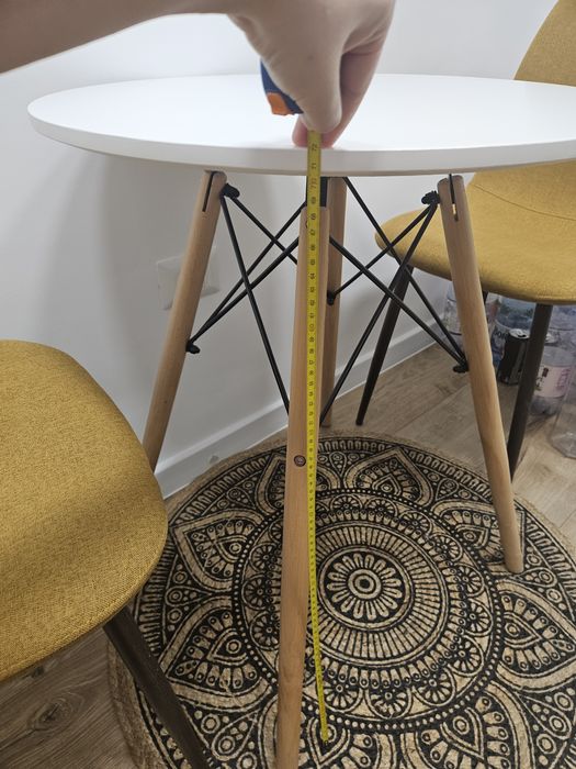 Masa rotunda MDF alb