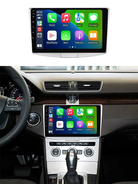 Navigatie Android 14 Vw Passat B6 B7 CC Waze CarPlay YouTube + Camera