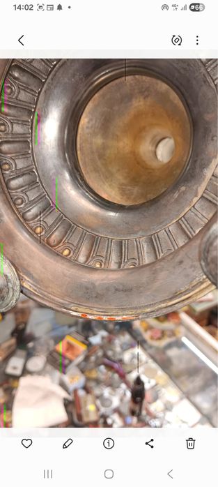 Елегантен старинен сребърен свещник, проба 800, 222 г
