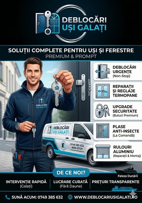 Reparatii Usi/Deblocari usi/Ferestre/Reparatii Termopane/yale usi