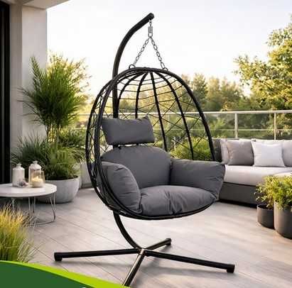 Висящ градински стол за тераса тип люлка яйце до