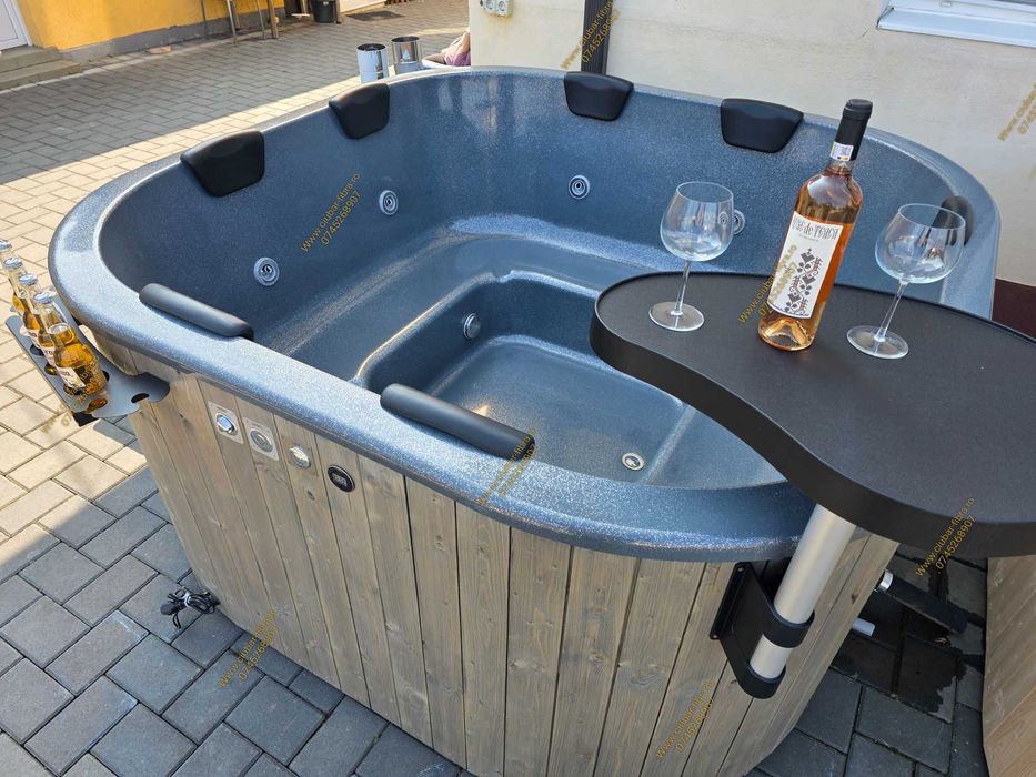 Ciubar premium patrat jacuzzi Hidromasaj Aeromasaj bec led