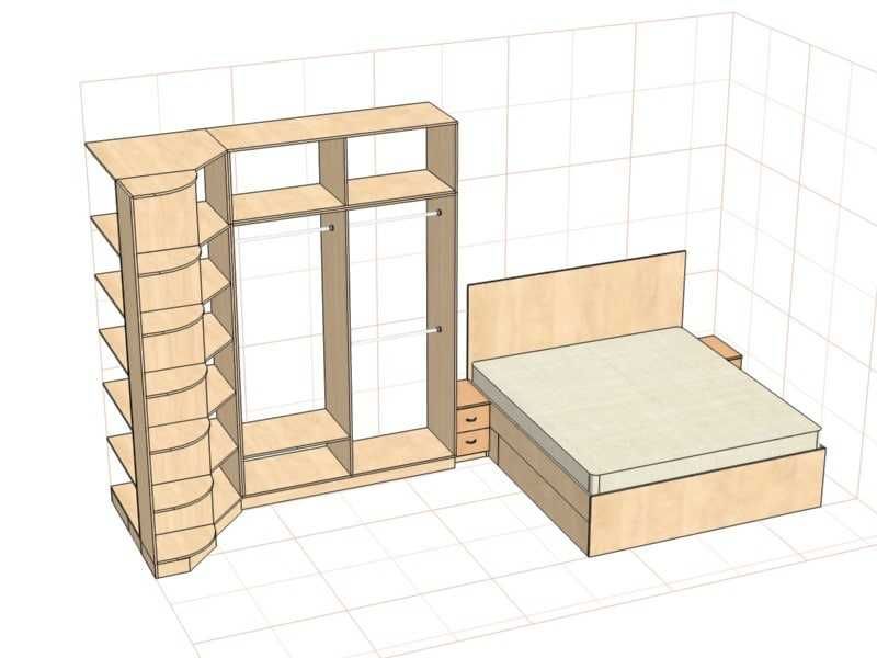 Спальный гарнитур. В отличном состоянии. Делали под заказ.