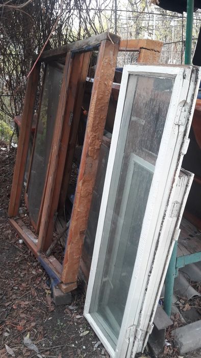 Окна, двери б/у для стр.