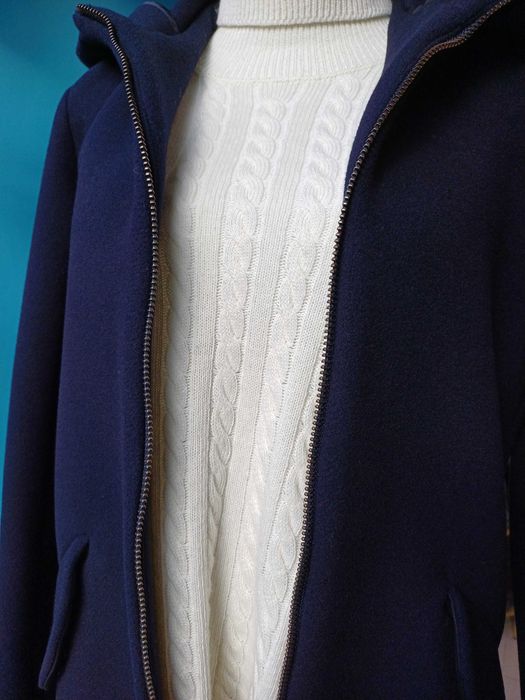 Palton lana bleumarin Sandro Paris