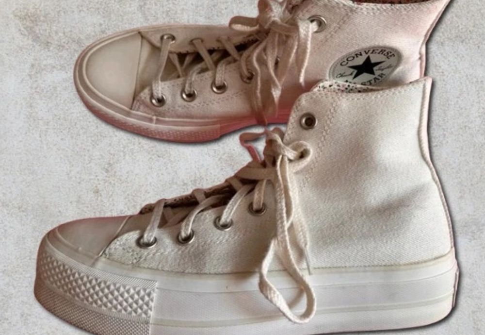 Teniși Converse albi cu platformă, 38