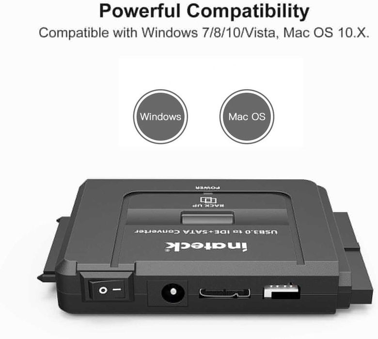 Adaptor pentru hard disk Inateck pentru HDD și SSD 2. 5/3.5