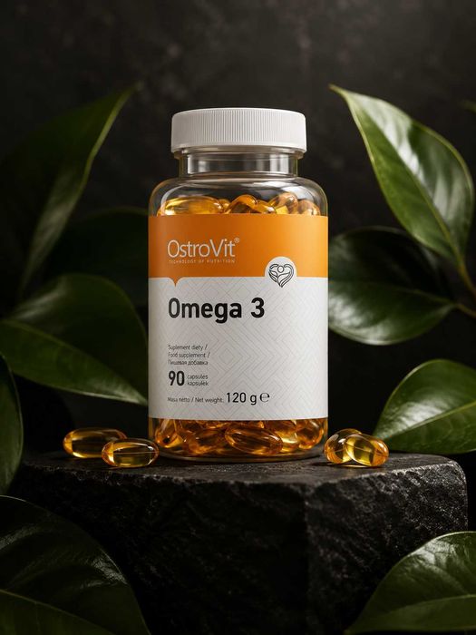 OstroVit Omega 3 — 90 капсул, Рыбий жир 1000 мг / Made in Europe