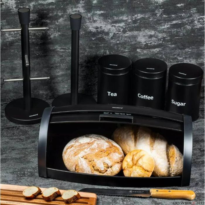 Set cutie pentru paine, recipiente pentru ceai, cafea, zahar, suport