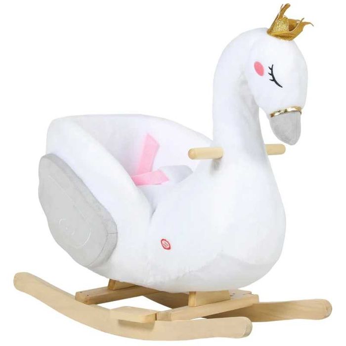 AIYAPLAY Люлееща се играчка лебед с приспивна песен, за деца 1,5-3 години, 65x40x68 см