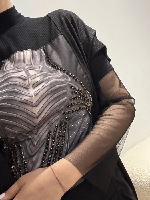 Rochie eleganta neagra, cu aplicatii stralucitoare - Marimea M