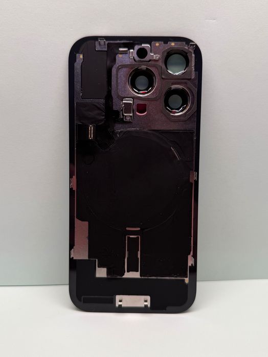 Sticla capac carcasa spate compatibila iPhone 16 Pro Black Negru