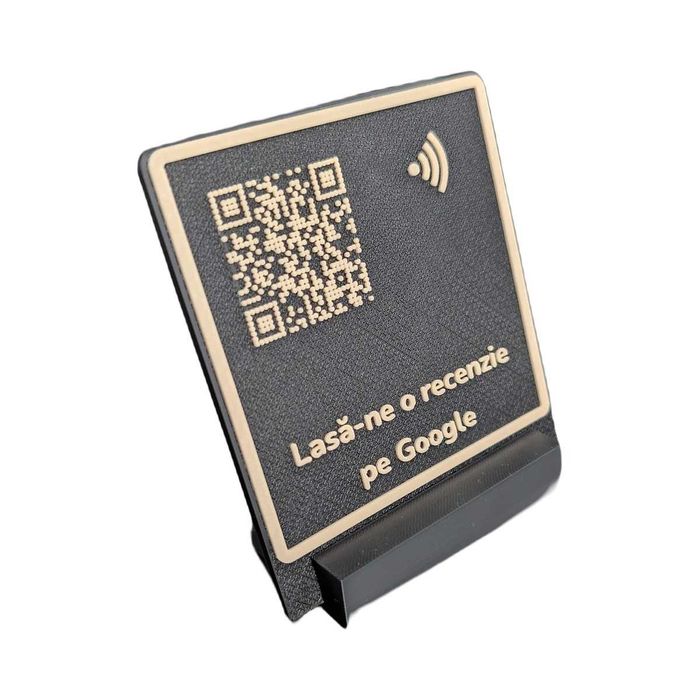 Stand recenzii Google cod QR si NFC, printat 3D, de la 79 lei