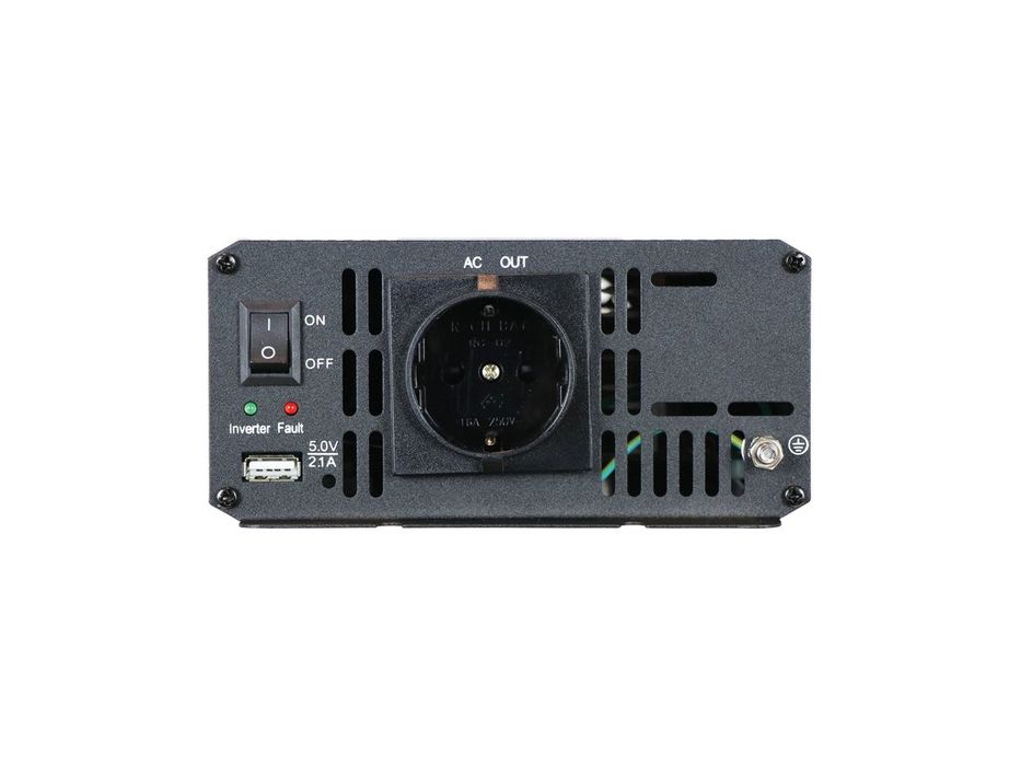 Invertor de tensiune auto Carpoint 12V-230V 1000W 50Hz, cu port USB 5V 2.1A, putere de varf 2000W, protectii la supra-sarcina si scurt-circuit