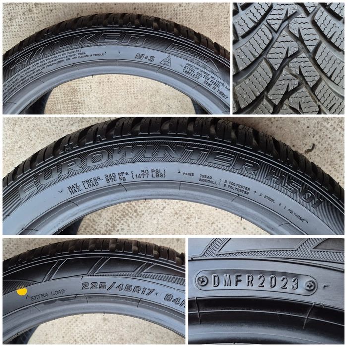 O bucată 225/45 R17 M+S iarnă - una Continental Falken