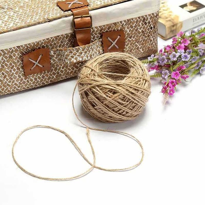 Конопено въже от юта, 30 м, натурално кафяво