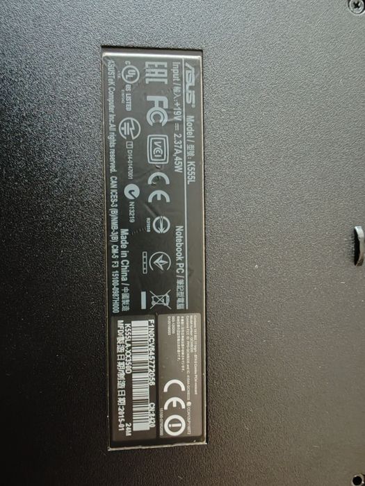 Лаптоп ASUS K555L