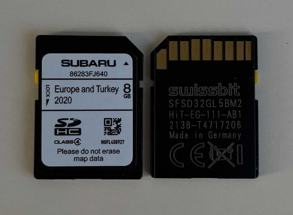 2022 Ново Subaru Оригинална Сд Карта Gen1 Europe Turkey Навигационна