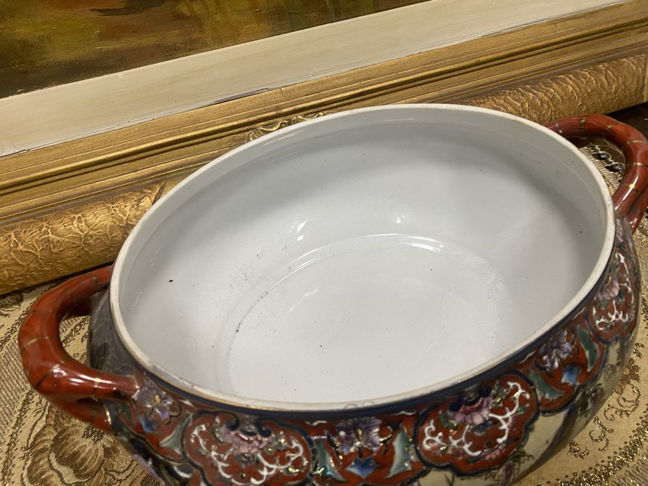 Супник Японска порцеланова купа с капак Satsuma Япония 1920 1930