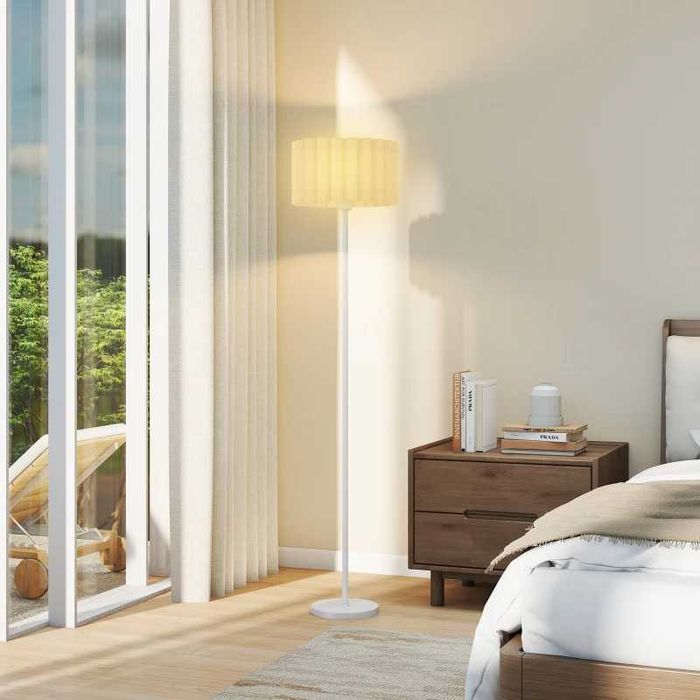 HOMCOM Подова лампа в ретро стил, пластмасов абажур