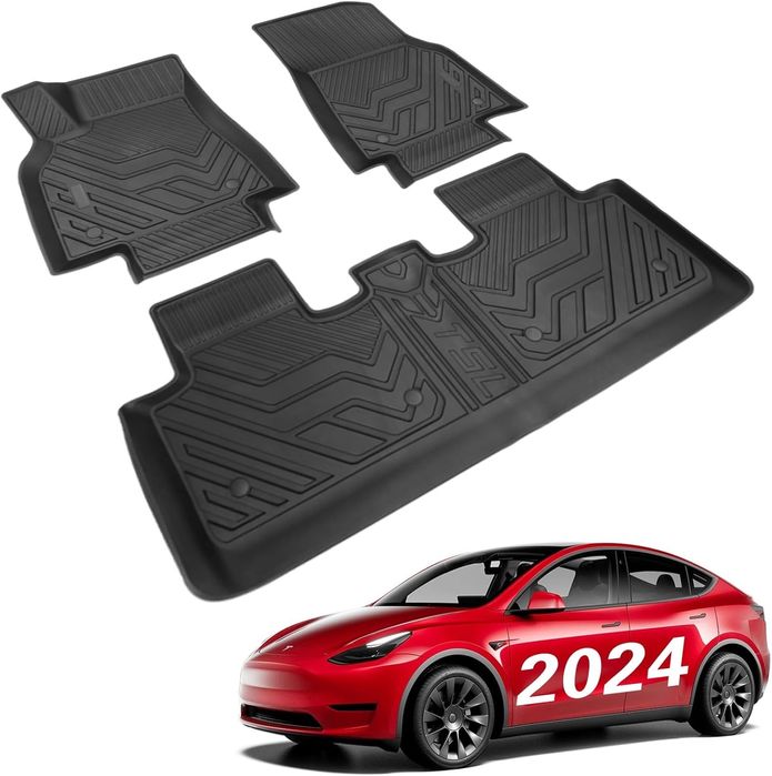 Tesla model Y 3D трислойни всезонни стелки за салона от 3 части