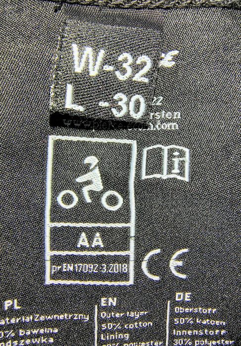 Blugi moto cu Kevlar și protecții, Course, W32L30