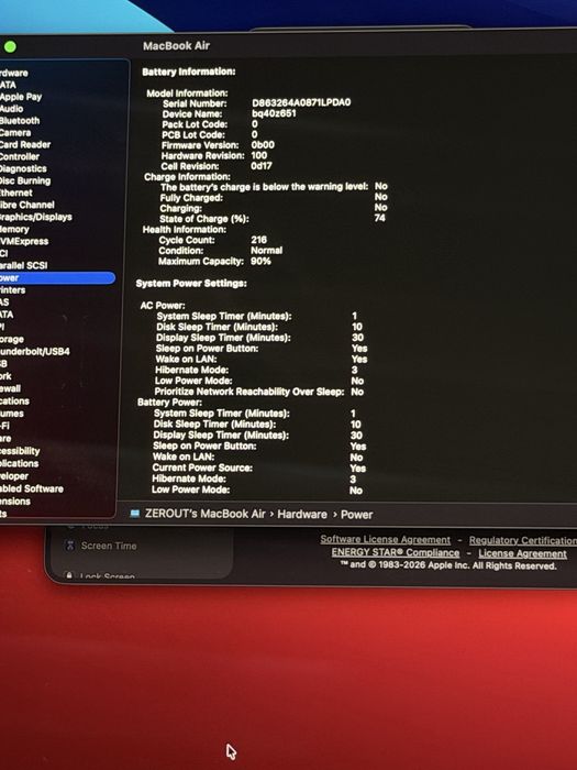 15 Дюйм Macbook Air M2 90% емкость идеал