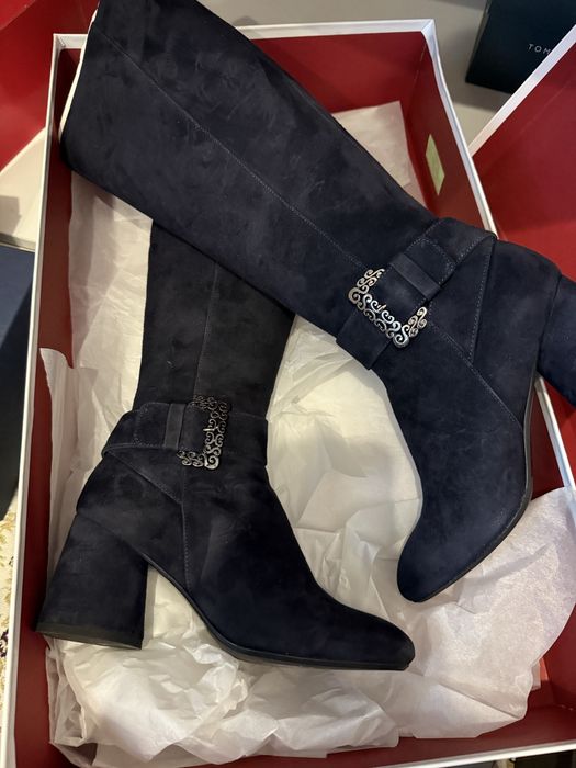 Сапоги замшевые европейка