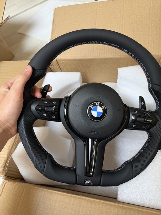 НАЙ-НИСКИТЕ ЦЕНИ В БЪЛАГРИЯ! BMW M Performance спортен волан с M шевове и AirBag –F10 F06 F07 F32 F30 F36 F33 F48 F25 F15 F16
