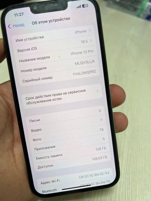 Iphone 13 pro amerkanskiy srochno sotiladi 

Pamit 128gb 

Rangi Qora