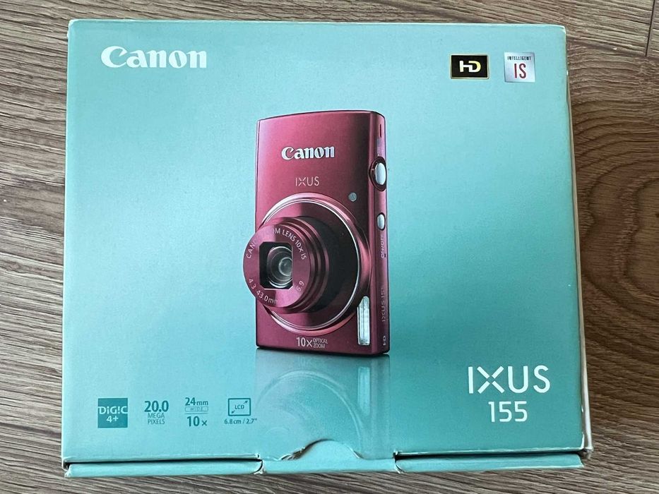 Camera foto aparat foto digital Canon IXUS HD 155 visiniu la cutie cu toate accesoriile in stare foarte foarte buna, poze retro, culoare deosebita