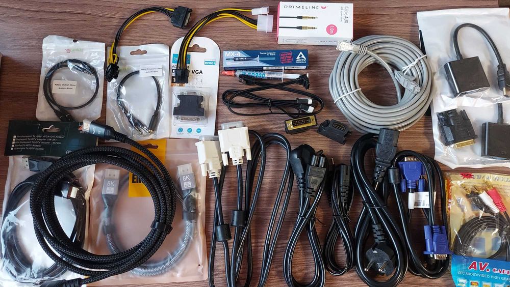 Переходники,кабели,термопаста,сата и другое,hdmi vga dvi hdmi