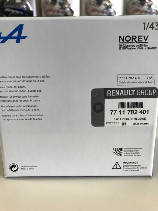 Метална колекционерска количка NOREV RENALUT ALPINE A110 LIMITED