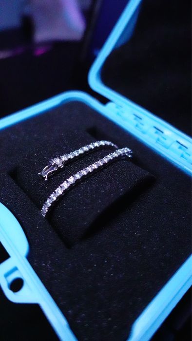 Bratara Tennis cu Diamante VVS1 Moissanite din argint 925 si Aur 18k