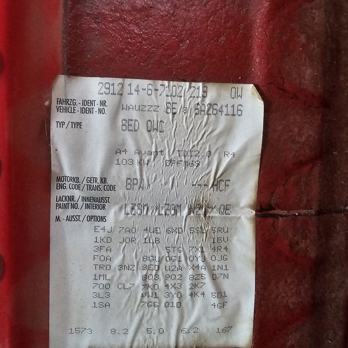 АУДИ А4 Б7 2.0 BPW НА части само