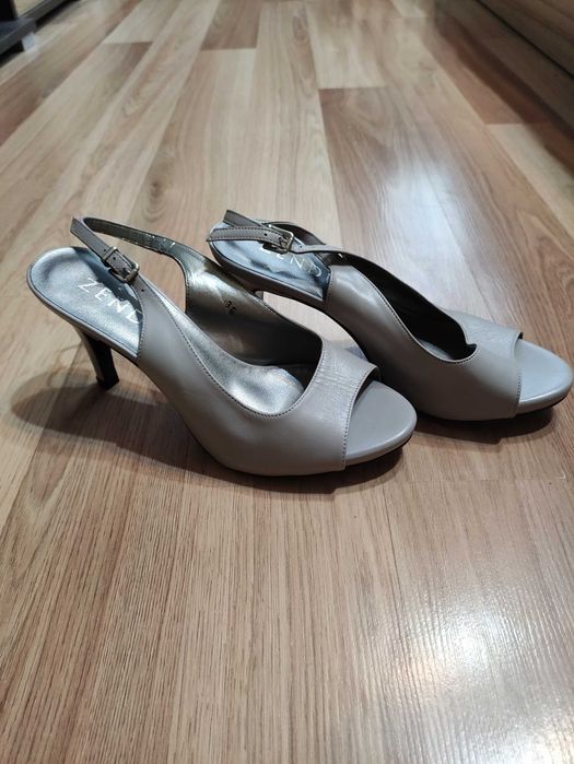 естествена  кожа  дамски сандали токчета Zendra