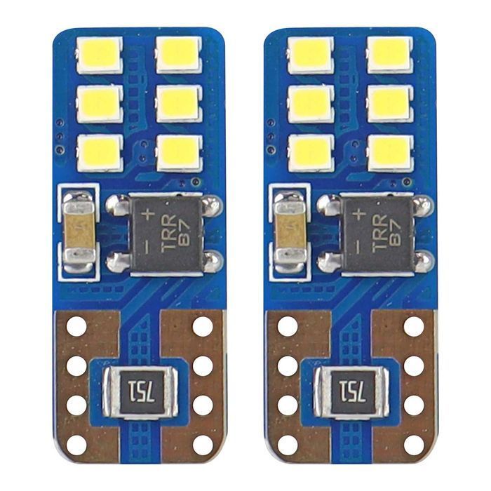 Bec de pozitie tip LED Canbus T10 W2.1x9.5 W5W, 12-24V 2W, 12SMD, culoare alb, Vertex, set 2 buc