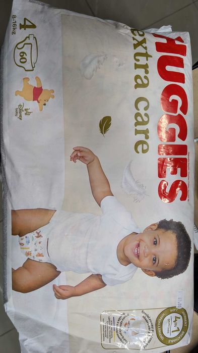 Pachet Huggies Extra Care, mărimea 4 (7–18 kg) – 2 x 60 buc