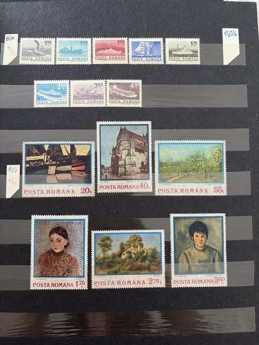 Clasor timbre România 1974–1975, serii complete