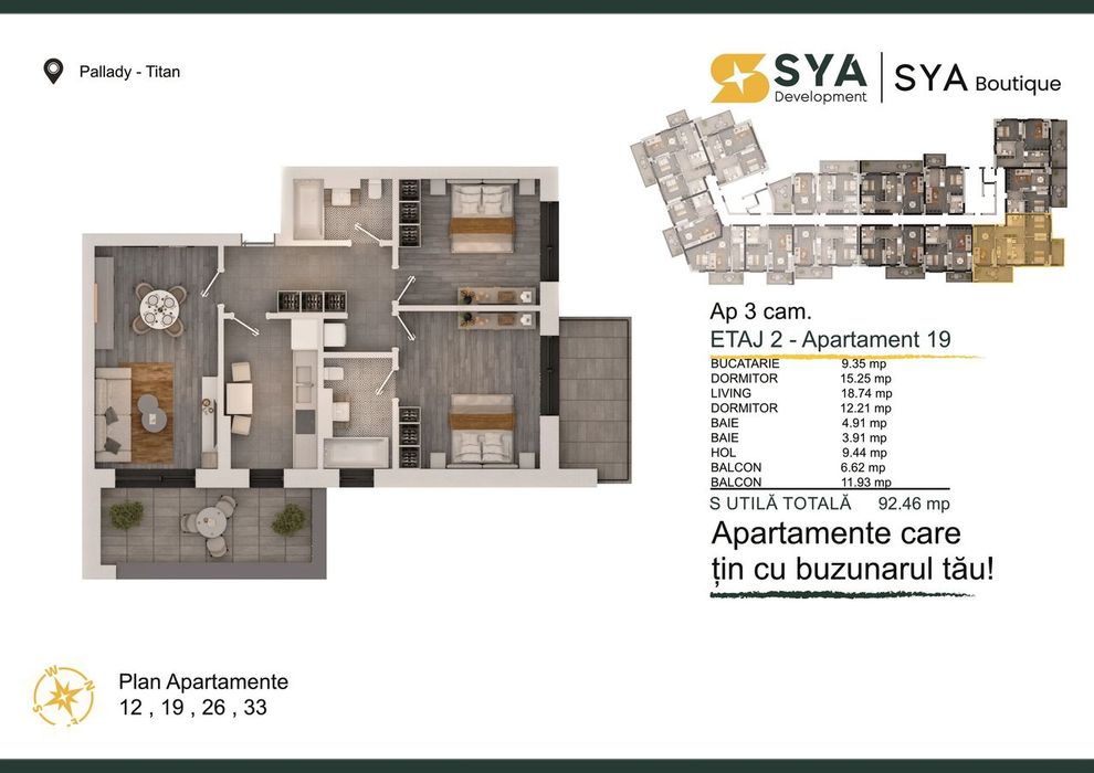 Ap.3cam. Decomandat -Finisaje Premium / Loc De Parcare Inclus!