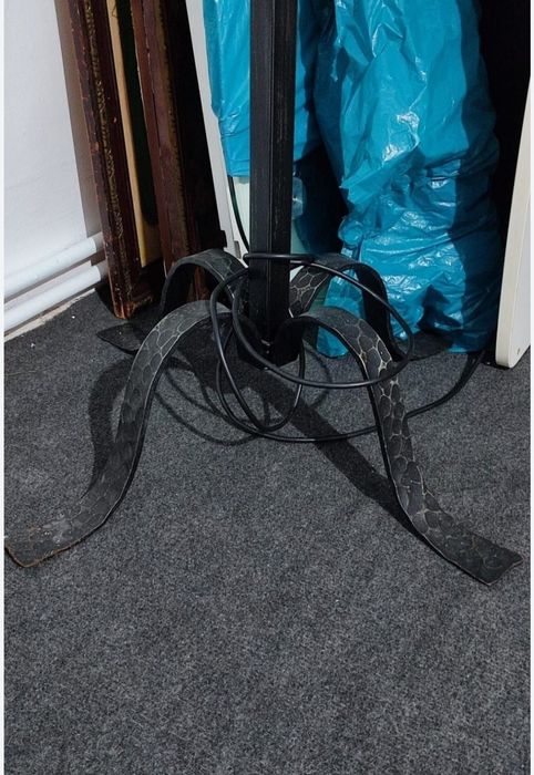 Lampa Lustra lampadar mare fier forjat vechi rustic 3 becuri abajur