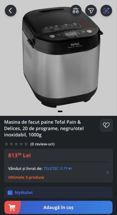 Masina de facut paine Pain & Delices , 20 de programe , negru/otel