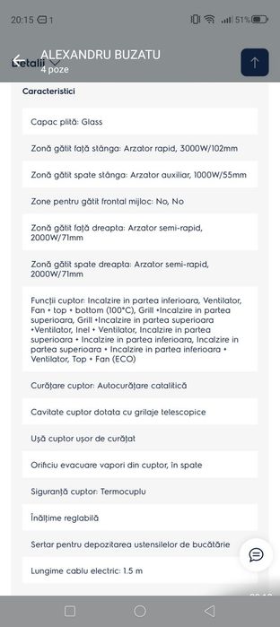 Aragaz Electrolux Steam Bake cataliza 50 cm