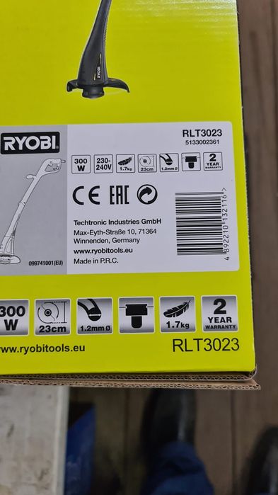 Коса RYOBI, триммер электрический, газонокосилка