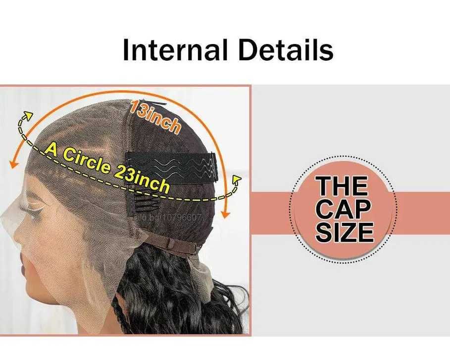 Екзотична черна синтетична перука с пълзящи плитки - Lace Front 13x6