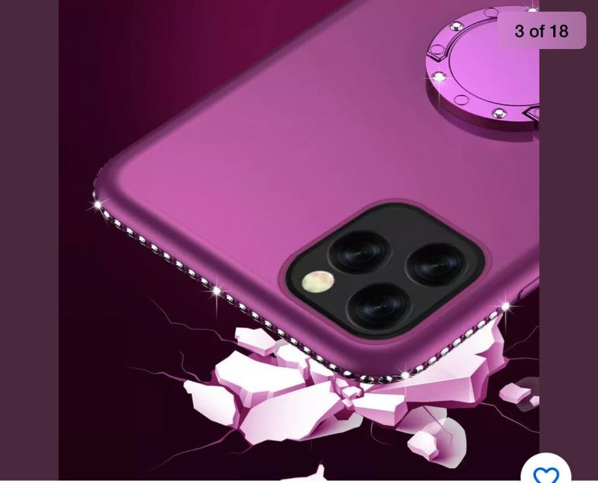 Husa + pietricele + inel iPhone 11 , 11 Pro, 11 Pro Max